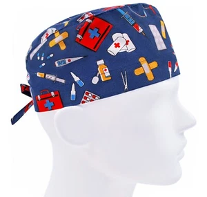 Scrub cap men, surgical hat, nurse cap, scrub hats, medical caps blue - Picture 1 of 3