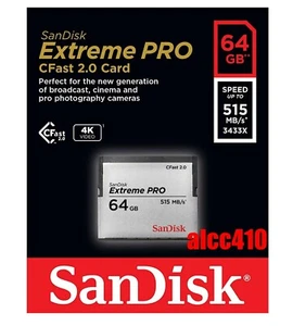 Sandisk Extreme Pro 64GB CFast Memory Card 4K Video Read 525MB/s Write 430MB/s E - Picture 1 of 1