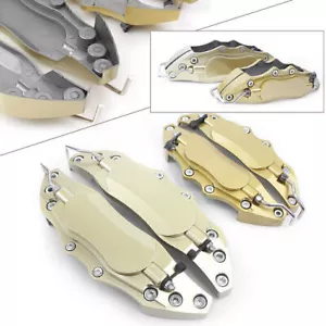 4pcs Car Metal 3D Universal Style Brake Caliper Cover Front&Rear Gold Motor - Picture 1 of 7