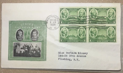 1936 First Day Issue: George Washington/Nathaniel Greene - Heroes of the US Army - Image 1 of 4