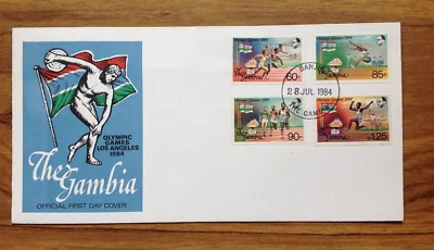 1984 Los Angeles Olympic Games The Gambia First Day Cover . Free UK Postage - Image 1 of 3