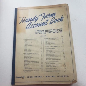 Libro práctico de cuentas agrícolas John Deere de colección sin usar 1951-1953 Moline IL - Imagen 1 de 6