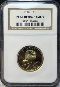 2005 S Sacagawea Native American $1 Dollar NGC Certified PF 69 Ultra Cameo Coin - Picture 1 of 14