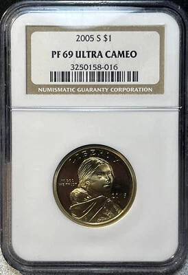 2005 S Sacagawea Native American $1 Dollar NGC Certified PF 69 Ultra Cameo Coin - Image 1 of 4
