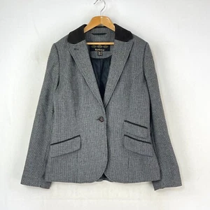 Barbour Eglington Tweed Blazer Womens 12 Grey Wool Country Hacking Riding Jacket - Picture 1 of 17