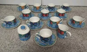 Cups/Saucers (for 12) With Creamer/Sugar Victoria and Beale Forbidden Fruits - Picture 1 of 10