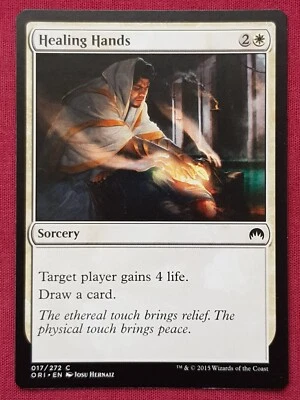 Magic The Gathering ORIGINS HEALING HANDS white card MTG - Image 1 of 2