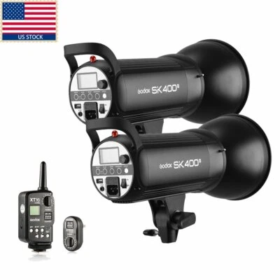 Godox 2x 400w SK400II Photography Studio Strobe Flash Light Kit Set For Wedding - Image 1 of 4