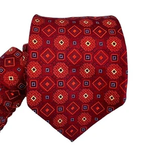 Robert Talbott Best of Class Nordstrom Tie 100% Silk Red Geometric Made USA - Picture 1 of 7