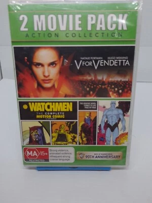 2 Movie Pack Action Collection DVD V For Vendetta/Watchmen Brand New And Sealed  - Image 1 of 3