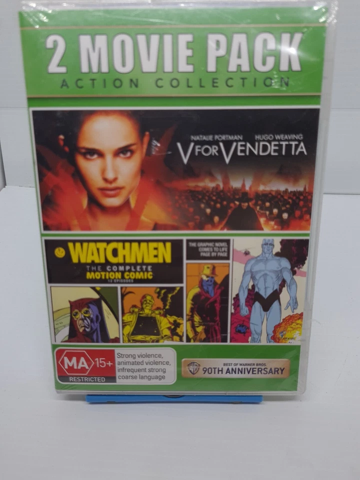 2 Movie Pack Action Collection DVD V For Vendetta/Watchmen Brand New And Sealed  - Image 1 of 3
