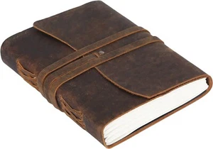 Handmade Leather Journal, Writing Notebook Diary, Bound Daily Notepad for Men AU - Picture 1 of 7