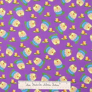 Easter Fabric - Hallmark Occasions Eggs Butterfly Purple - Free Spirit 29" - Picture 1 of 1