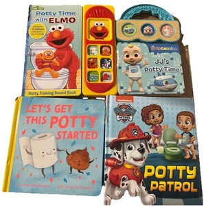 Toliet Potty Training Book Lot of 4 Books Potty Elmo Paw Patrol Sound Board Book - Picture 1 of 5