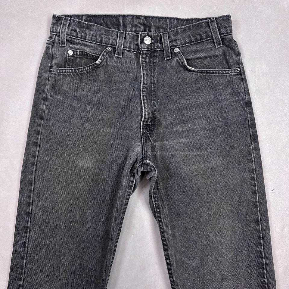 Vintage Levis Jeans Mens 30x32 Black 90s Orange Tab Made USA Pant 505 (Tag32x32) - Image 1 of 4