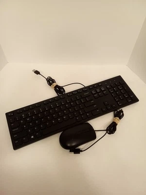 Dell Keyboard And Mouse Set USB Multimedia Keyboard Optical Mouse KM300 KM300C - Image 1 of 4