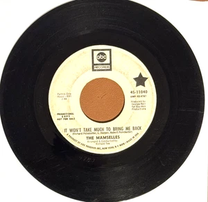 The Mamselles ‎– It Won't Take Much To Bring Me Back  - 7" PROMO  RECORD - VG - Picture 1 of 3