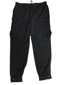 Pantalones cargo Lauren Ralph Lauren para mujer con botones tobillos ajustables 10 negros - Imagen 1 de 11