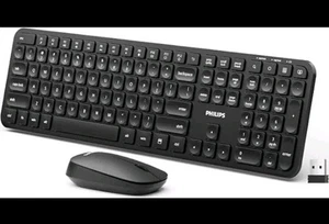 Phillips 6000 Series Slim Silent Keyboard And Mouse Combo W/Wrist rest - Picture 1 of 2