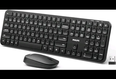 Phillips 6000 Series Slim Silent Keyboard And Mouse Combo W/Wrist rest - Image 1 of 2