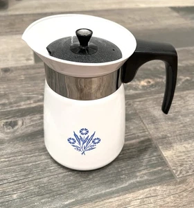 Corning Ware Blue Cornflower 4 Cup Coffee Tea Carafe With Lid ~ Great Condition - Picture 1 of 8