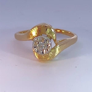 Lady's Diamond Fashion Ring .05 CT. 14K Yellow Gold 2.5g Size:5.5 (MI1072404) - Picture 1 of 11