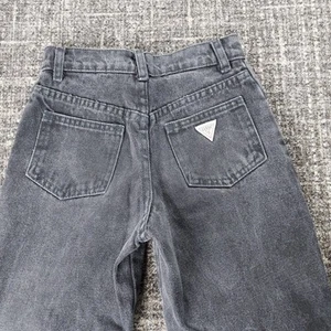 Vintage Guess Boys Black Denim Straight Jeans Size 6x-7 Made in USA - Picture 1 of 10