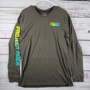 Camiseta Under Armour Project Rock Brahma Manga Larga Hombre’s M Verde Ejército Calce Suelto - Imagen 1 de 8