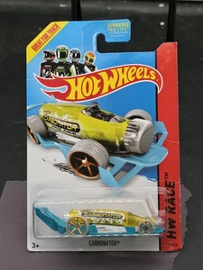 2014 Hot Wheels #172 CARBONATOR HW Race X-Raycers Yellow/Aqua Diecast- C9 - Picture 1 of 2