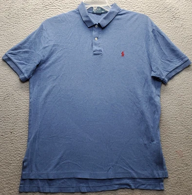 Polo by Ralph Lauren Golf Performance Polo Shirt Mens Large Blue Slit Popover - Image 1 of 4