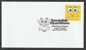 US 6027 SpongeBob SquarePants Smile Mouth Closed BWP FDC 2025 - Picture 1 of 1