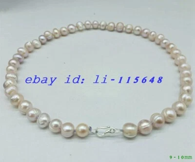 Gift for Christmas Real Pearl Necklace 9-10mm Multicolor Freshwater Cultured 18" - Image 1 of 4