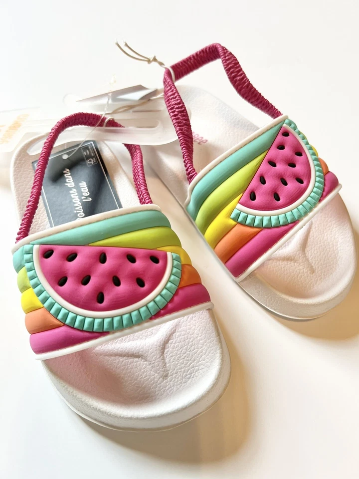 Gymboree Splish Splash Niñas Talla 10 Zapatos Sandalias Nuevo con Etiquetas Fruta Sandía Playa Piscina Foto 1 de 2