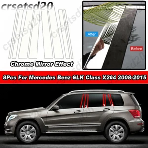 8Pcs Chrome Door Window Pillar Post Cover Trim For Benz GLK Class X204 2008-2015 - Picture 1 of 12