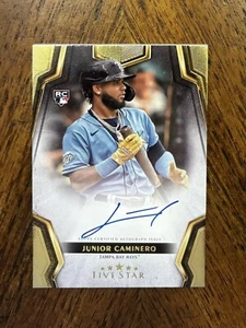 Junior Caminero 2024 Topps Five Star Rookie On Card Auto FSA-JC Tampa Bay Rays - Picture 1 of 1