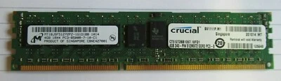 Micron MT18JSF51272PDZ-1G1D1BB CT51272BB1067 4GB PC38500 DDR3 ECC CL7 240P RAM - Image 1 of 4