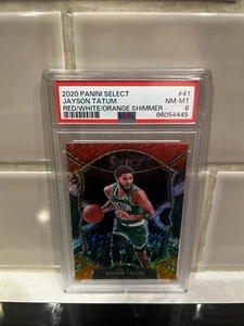 JAYSON TATUM 2020 Panini Select 41 Red White Orange Shimmer Prizm PSA 8🏀🏆 - Picture 1 of 3