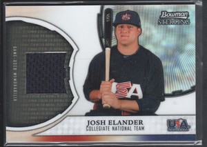 JOSH ELANDER 2011 BOWMAN STERLING REFRACTOR USARJE GAME JERSEY NATIONAL SP