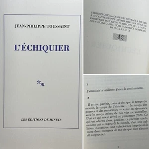 🌓 Jean-Philippe Toussaint L'échiquier tirage de tête grand papier Minuit 2023 - Foto 1 di 6