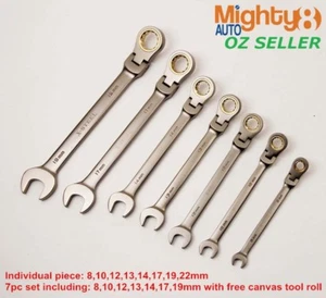 X-Steel Flexible Ratchet Combination Spanner Ring Open End Wrench Cr-V 8-22mm - Picture 1 of 14