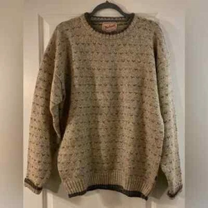 Vintage Woolrich Crewneck Heavy Sweater Oat Mix Men's Large 85% Wool 15% Nylon - Picture 1 of 5