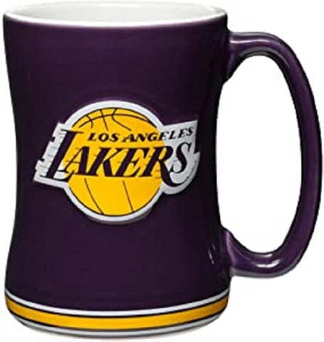 Los Angeles Lakers 14 oz NBA Team Color Sculpted Logo Relief Coffee Mug  - NEW Cover