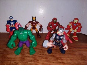 Playskool Marvel 5” Heroes Captain America Hulk Thor Ironman Wolverine Lot Of 6 - Picture 1 of 8