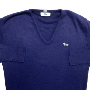 Vintage The Sweater Knit Sweater Men's M Navy Blue Long Sleeve Pullover 90s - Picture 1 of 11