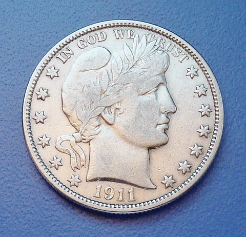 1911-P U.S. BARBER - LIBERTY HEAD HALF DOLLAR ~ VERY FINE CONDITION Cover