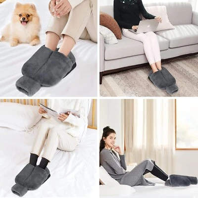 Hot Water Bottle Foot Warmer Energy Saving Slippers Feet Muff 2L Faux Fur Cover - Image 1 of 4
