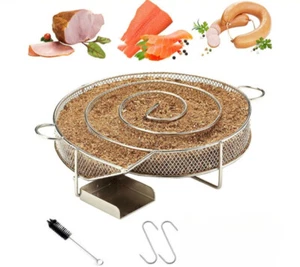 Rauchgenerator fur Kalträuchern Raucherofen Grill Räuchermehl (2Fleischerhaken) - Bild 1 von 19