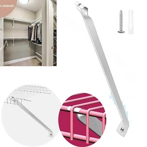 Support Brackets for Wire Shelving Pins Metal Wire Shelf Brackets Closet Wire - Picture 1 of 12