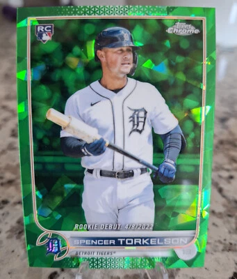 Spencer Torkelson 2022 Topps Chrome Update Sapphire RC Rookie Debut Green /75 - Image 1 of 2