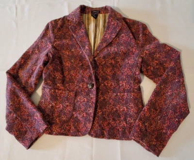 Blazer GAP Para Mujer 0 Floral Pana Elastizado 2 Botones Forrado Bolsillos Multicolor Foto 1 de 4